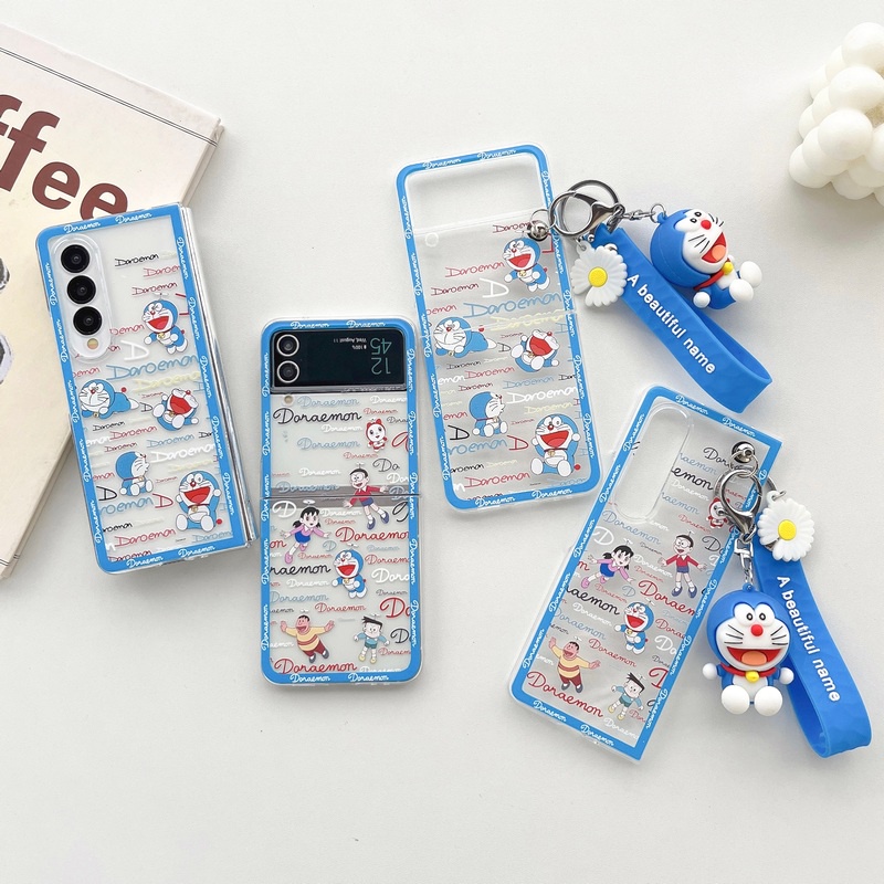 Ốp Điện Thoại Họa Tiết Hoạt Hình Doraemon Cho Samsung Galaxy Z Flip 4 3 2 1 5 5G Flip3 Flip4 Flip5 Z Fold 4 3 2 Fold3