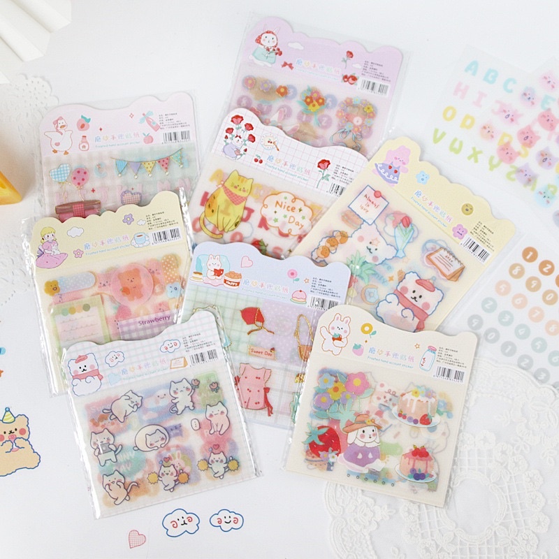 Set Sticker ngộ nghĩnh tập nhiều hình dán trang trí ngộ nghĩnh