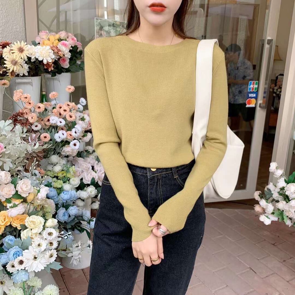 Áo len tay dài freesize có 7 màu - Lyn's Closet