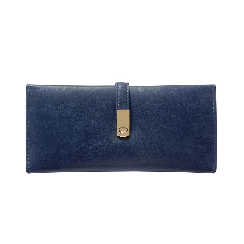 IELGY Ví Dài Màu Nhám Có Khóa Cài Đơn Giản Phong Cách Hàn Quốc Cho Nữ