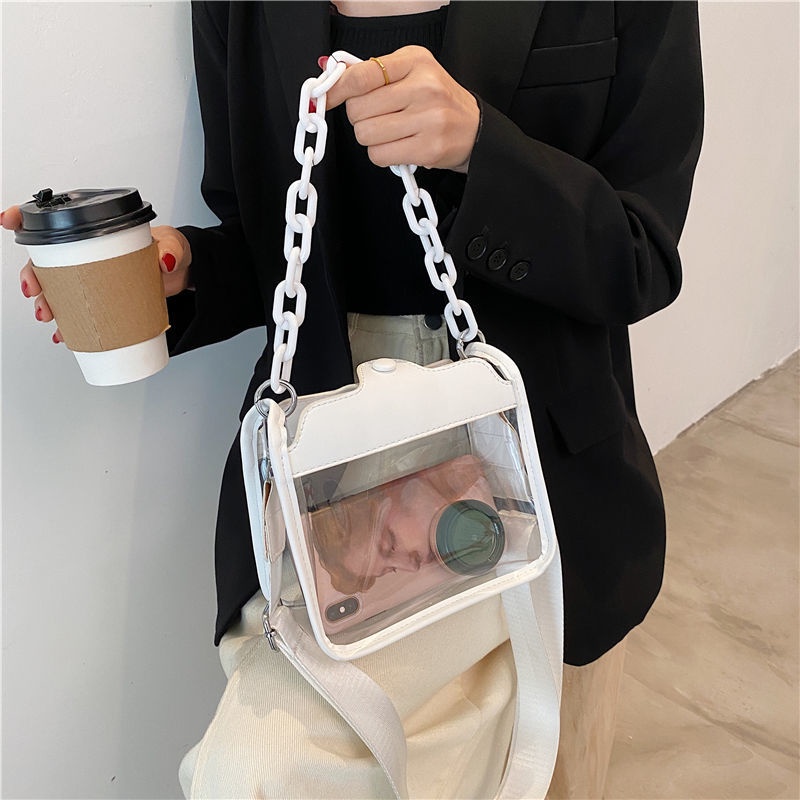 Túi Xách Đeo Chéo Một Bên Vai Bằng Acrylic Trong Suốt Cao Cấp Phong Cách Mới Cho Nữ