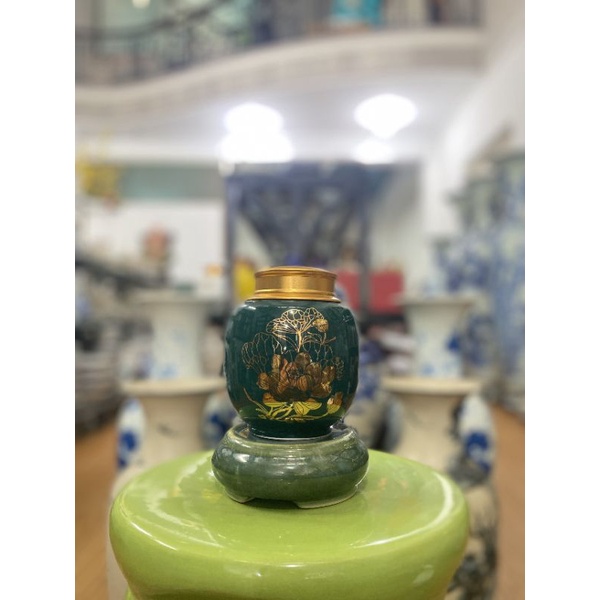 Đôn, chân đế Hỏa Biến bóng mịn hàng Bát Tràng chính hãng dùng làm chân đế lọ hoa, bình hút lộc, bát sen,...