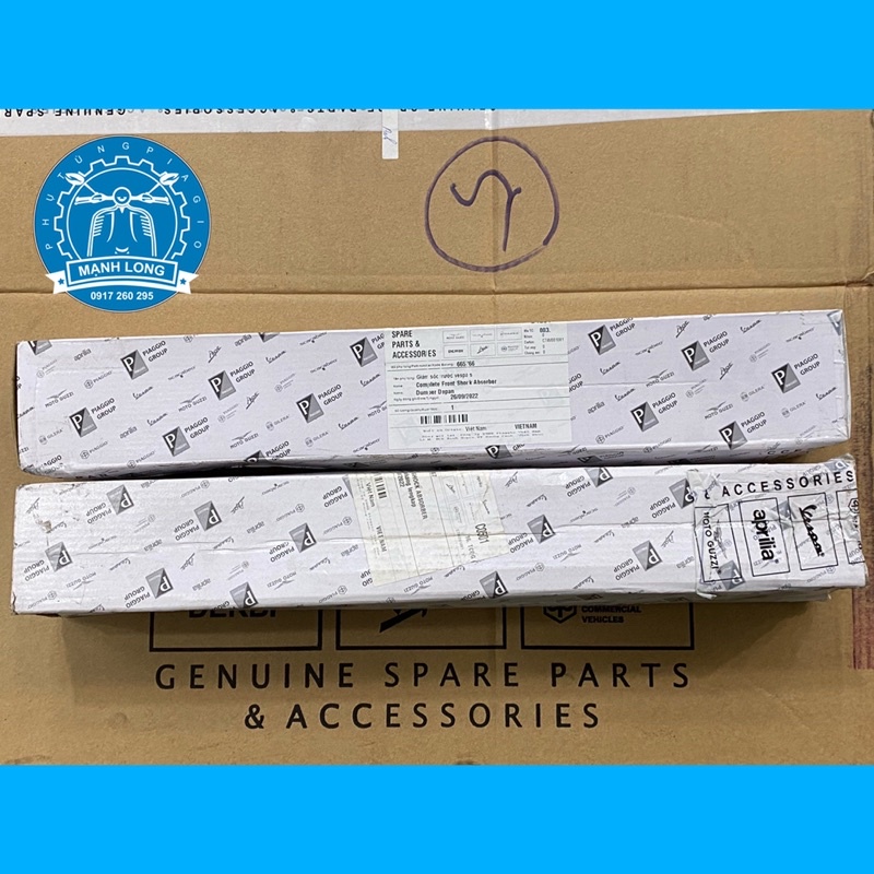 Giảm xóc sau  vespa S, Vespa Lx, LXV, LT, ET màu đỏ