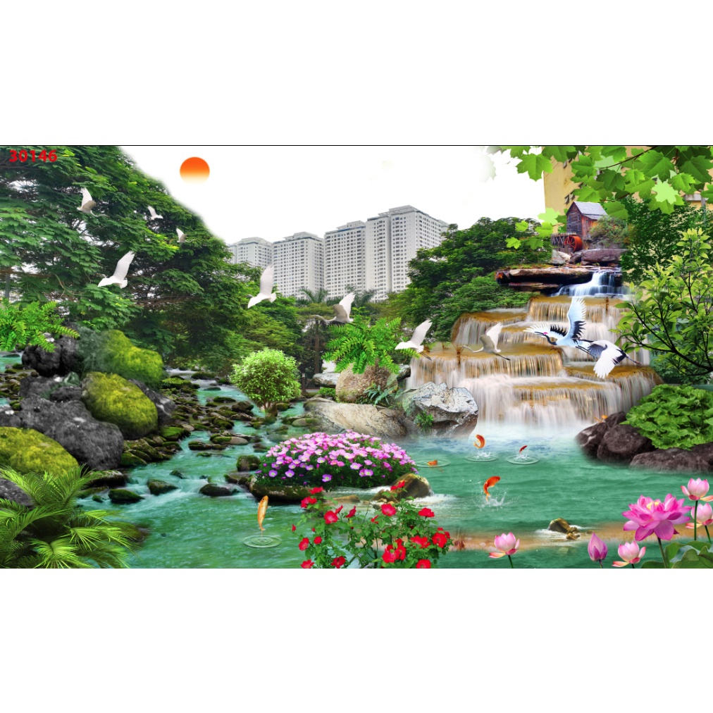 Tranh Sơn Thủy 3D Nhiều Kích Thước Lựa Chọn, đa dạng mẫu mã