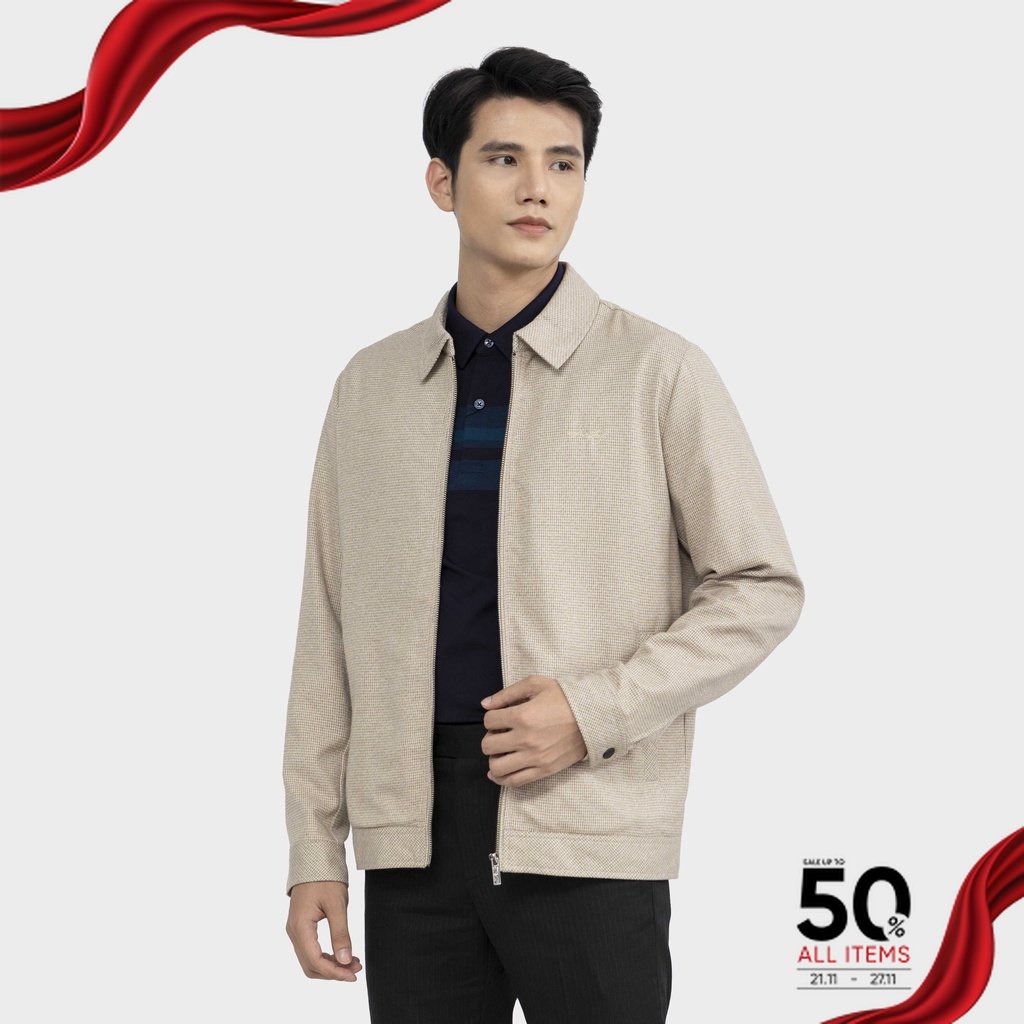 (Mẫu mới) Áo khoác gió nam ARISTINO 2 lớp chống thấm tốt, cản gió, phom dáng sang trọng, lịch lãm - AJK035W2