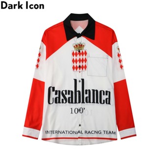 Áo Sơ Mi Tay Dài Màu Sắc Tối In Họa Tiết Phong Cách Hawaii Cho Nam