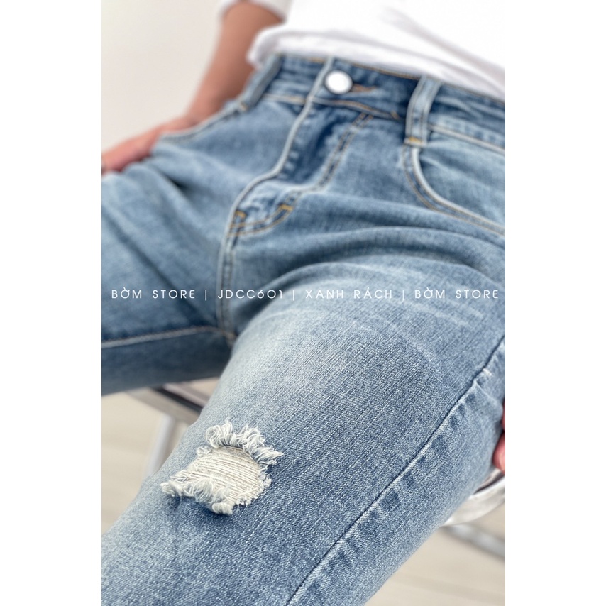 Quần Jean Dài Nam Cao Cấp Mẫu Xanh Rách BEACON DENIM Form Slim Fit JDCC601