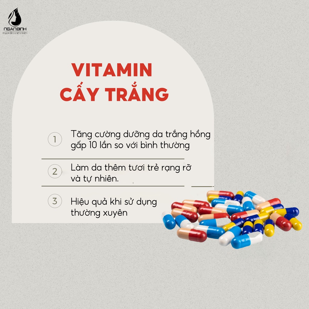 Viên vitamin cấy trắng kích trắng, tăng cường dưỡng da