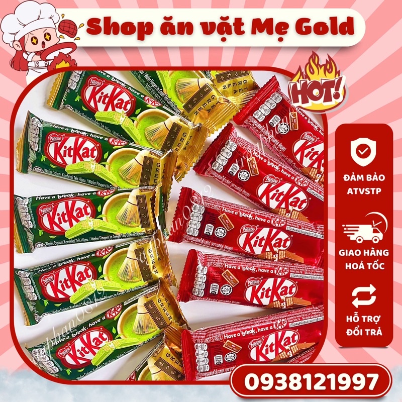 Bánh xốp KitKat Nestle thanh 2F, 4F các vị