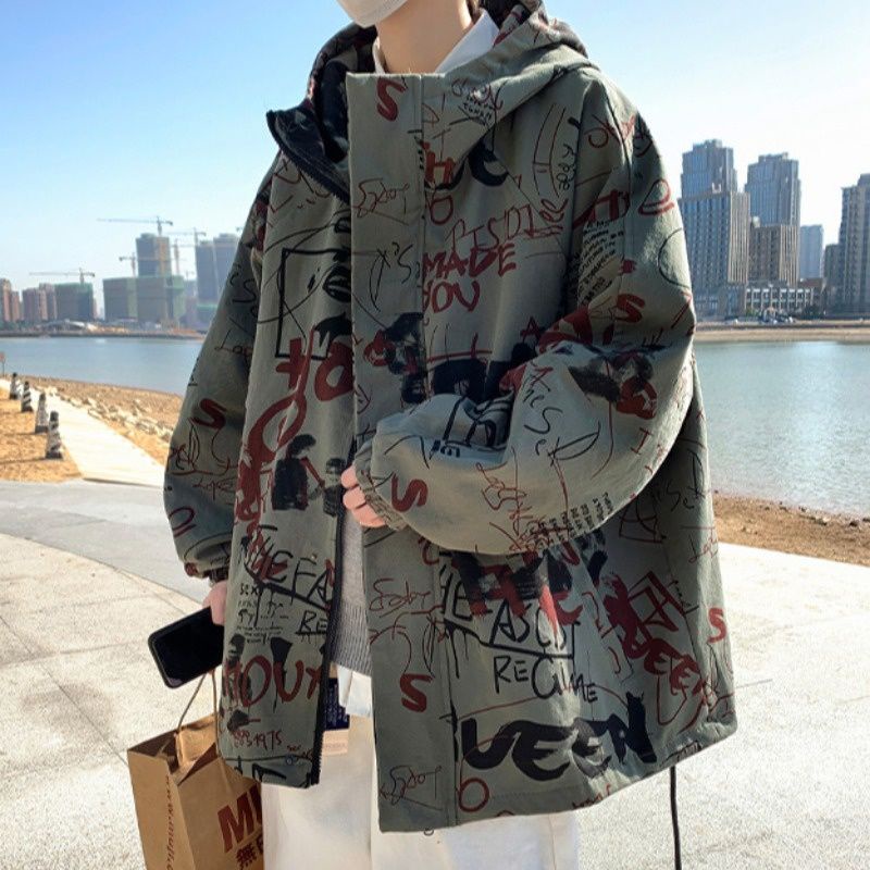Áo Khoác Gió Oversize Có Mũ Trùm Đầu Mẫu Mới 2022 Phong Cách Nhật Bản Thời Trang Xuân Thu Cho Nam