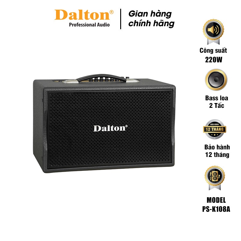 Loa karaoke di động Dalton PS-K108A công suất 220W, bass 2 tấc, karaoke, nghe nhạc cực chất mọi lúc mọi nơi