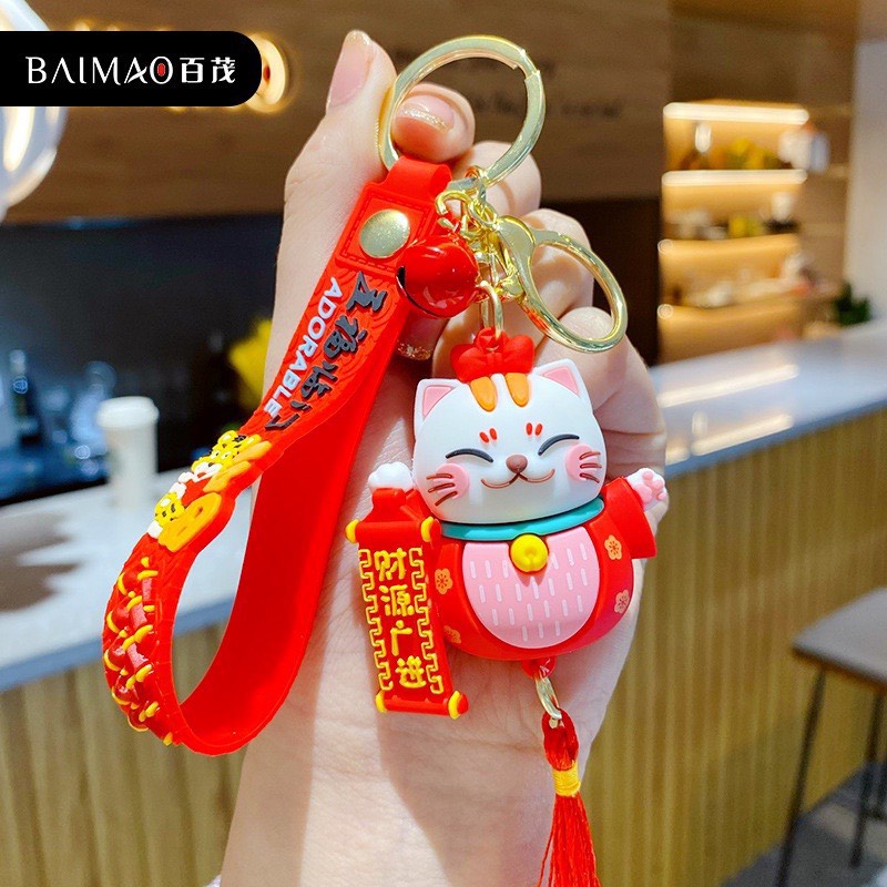 (Bán Buôn Lẻ Bằng Sỉ) Móc khóa mèo thần tài may mắn hot trend 2023 phụ kiện túi xách Daiquang Group
