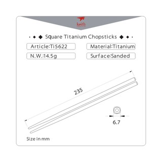 Đũa Titanium Chopsticks Keith (Đôi)