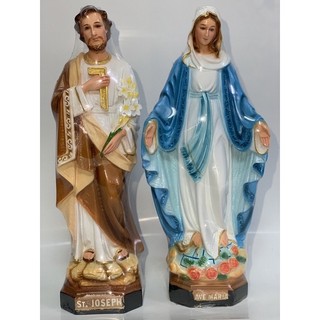 Tượng công giáo - Bộ tượng thờ thánh giá chúa 60cm mẹ ban ơn và giuse 50cm