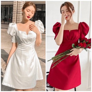 Đầm chéo dây form ngắn 2 màu
