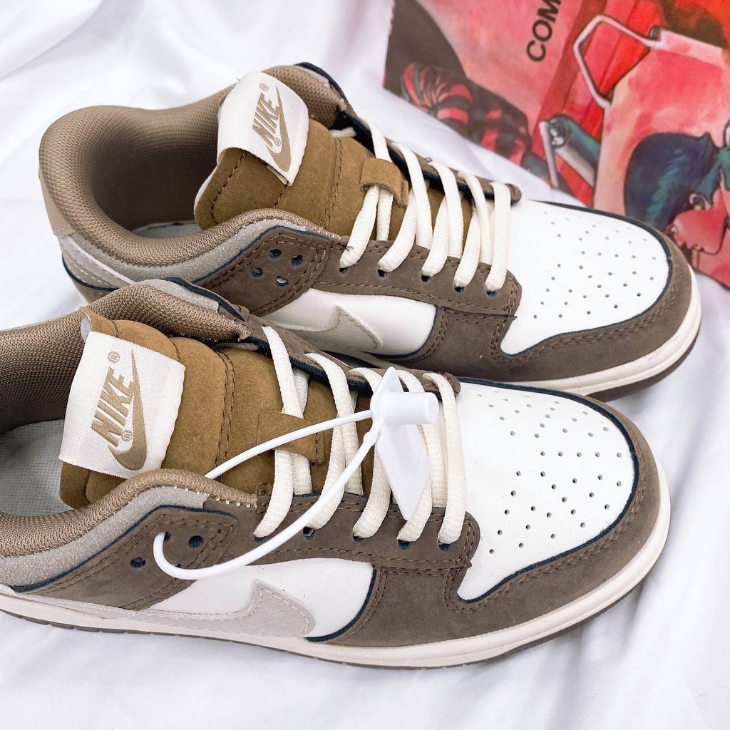 🎁Giày Thể thao da lộn màu nâu Sb D.unk low Coffe