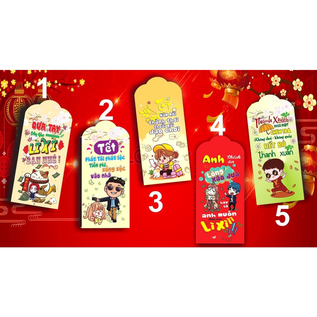 50 Lì xì tết 2024  trong 130 mẫu lì xì tết hottrend và truyền thống năm quý mão mới nhất, đẹp nhất