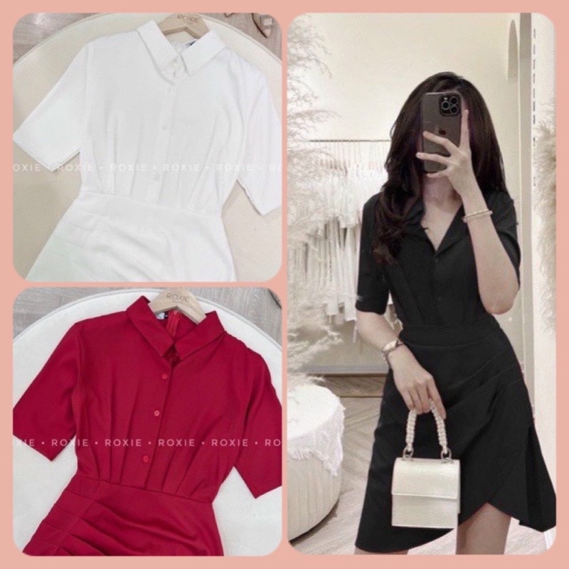 (SHOP NÀNG BÉO BIGSIZE 50KG ĐẾN 90kg) đầm sơ mi nhấn eo điệu đà tôn dáng tay lỡ