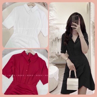 Đầm sơ mi nhấn eo điệu đà tôn dáng tay lỡ