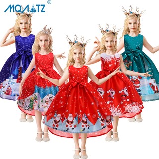 Đầm MQATZ hoạ tiết ông già noel cho bé gái 2-10 tuổi