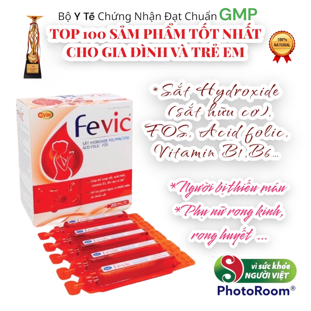 Sắt Hữu Cơ dạng siro cho bé,mẹ bầu và các mẹ sau sinh,Sắt Hữu Cơ (Thành phần 100% tự nhiên) - FEVIC