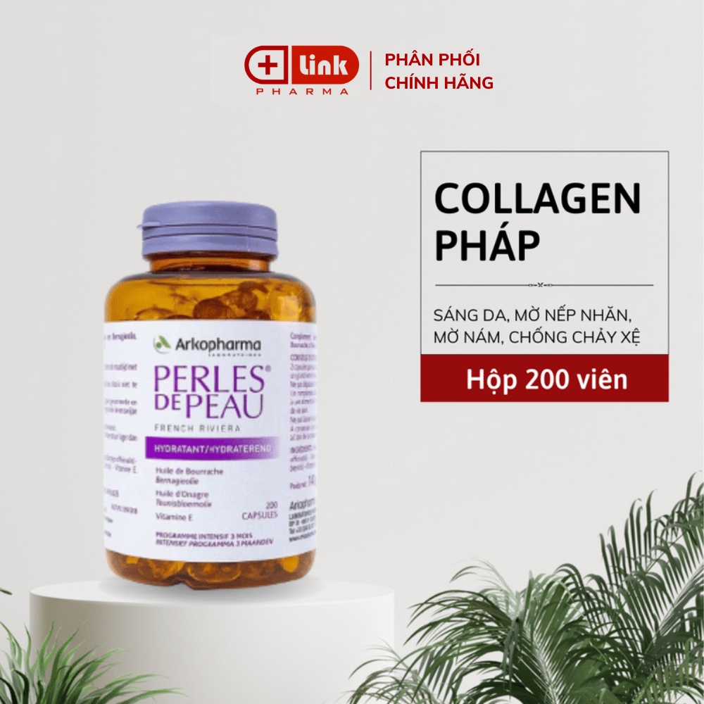 Viên uống collagen đẹp da ARKOPHARMA Perles de peau duy trì độ ẩm và ngăn chặn lão hóa từ sâu bên trong (140g)