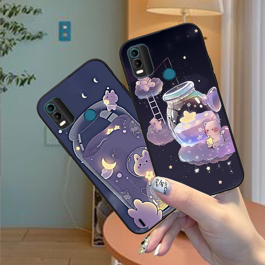 Ốp Nokia C21 PLUS / G21 / G11 / G11 Plus gấu tím vũ trụ lung linh dễ thương cute