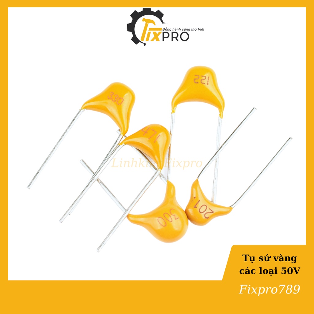 Tụ sứ vàng 50V 101 100pF 0.1nF chất lượng tốt (Túi 10c)