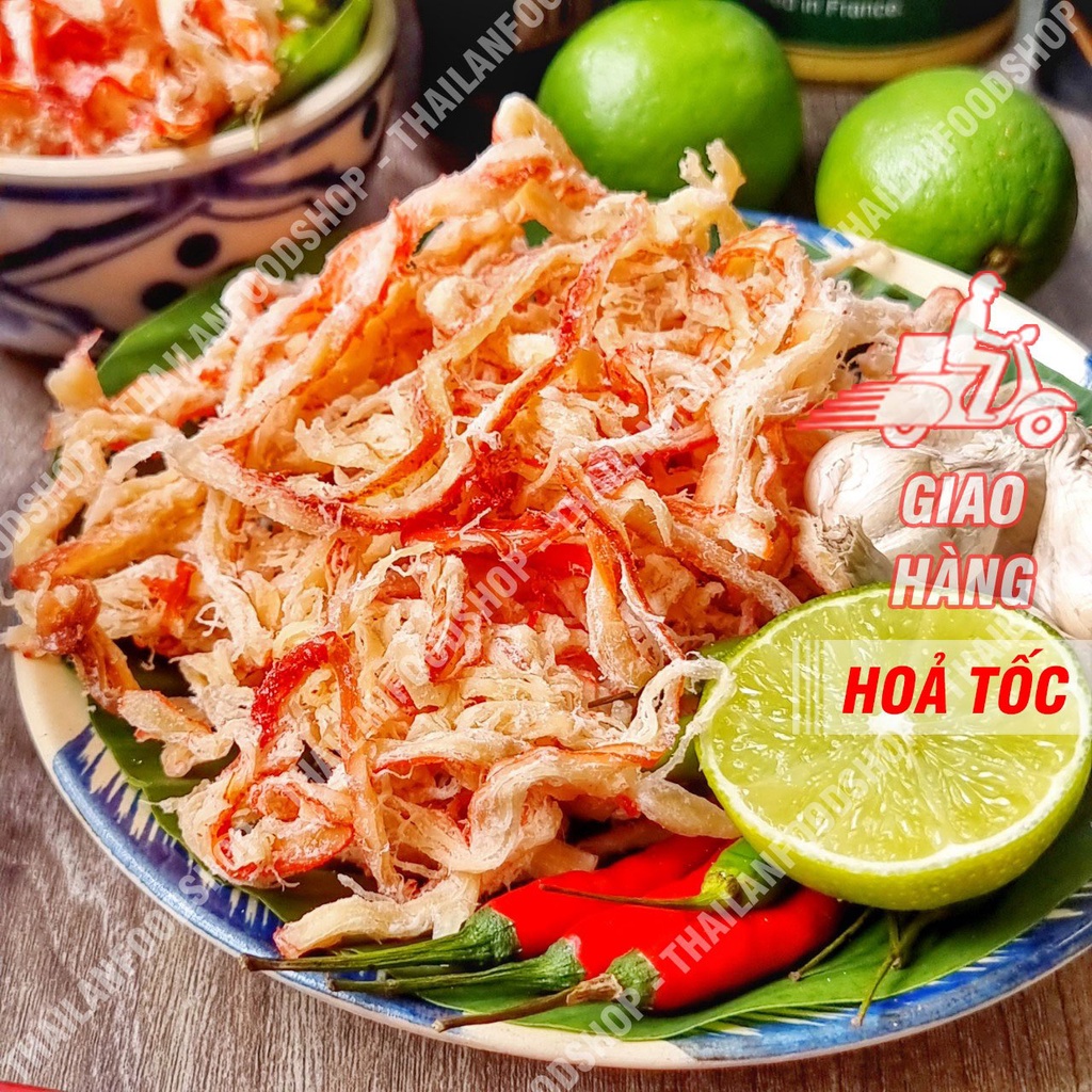 Hộp Vuông Khô Mực Xé Sợi Hấp Dừa (Hộp Vuông Kim Cương) - Hộp 500Gr