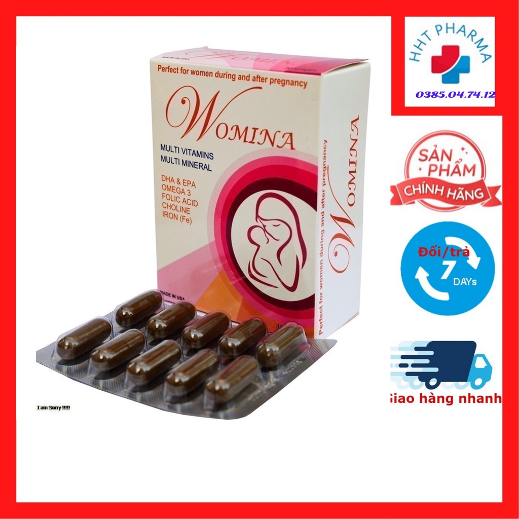 Womina bổ xung sắt và canxi cho bà bầu hàng nhập khẩu Mỹ