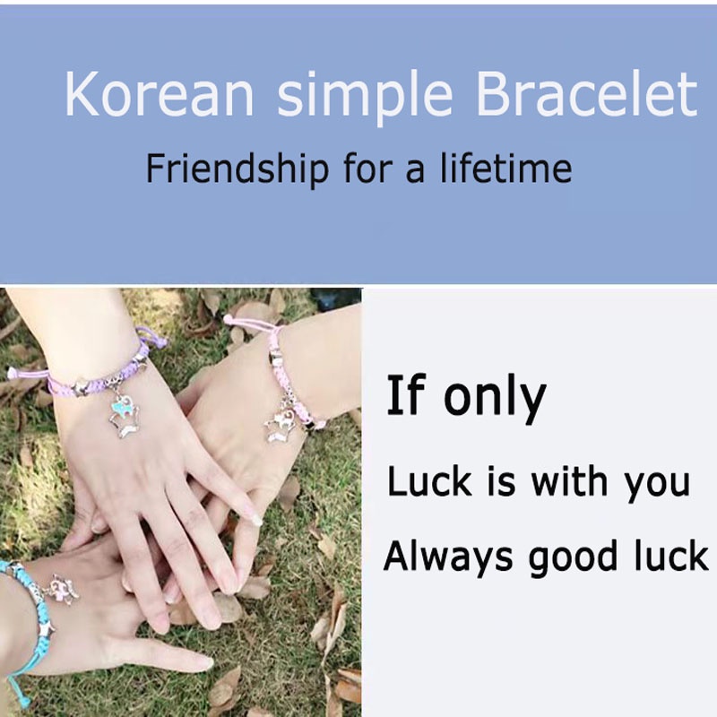 Bộ Ba Món Vòng Tay Bện Ba Mảnh Đơn Giản Dễ Thương Phong Cách Hàn Quốc Dành Cho Bạn Gái JP5