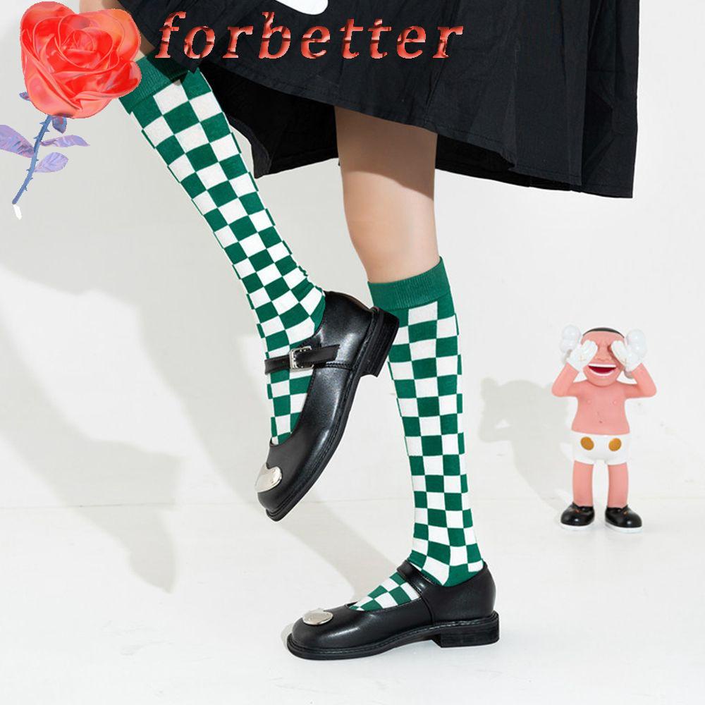 Đôi vớ bằng vải cotton thoáng khí họa tiết caro thời trang sành điệu cho nữ