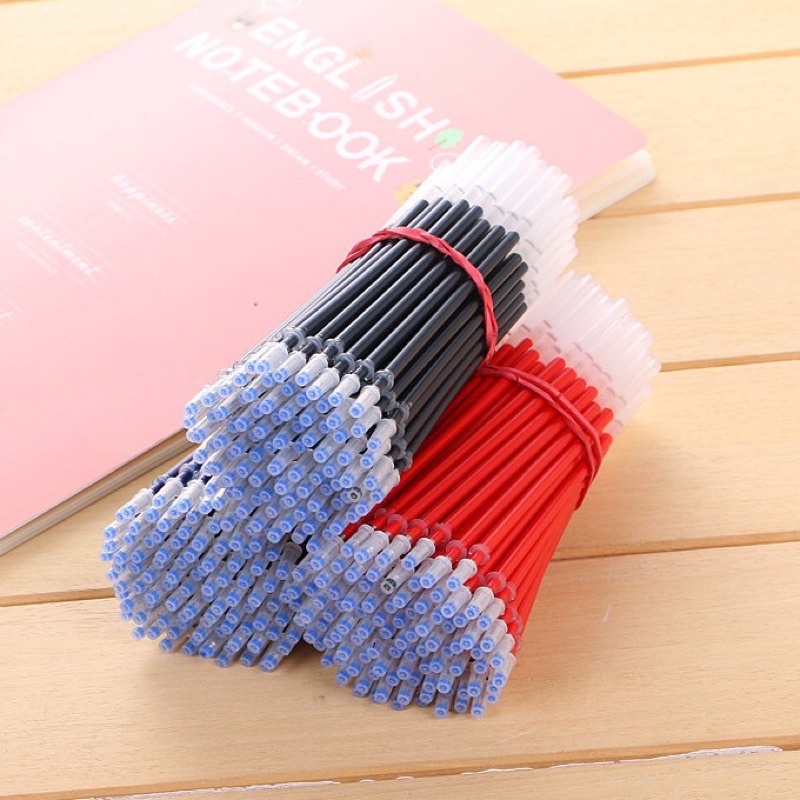 Set 10 ngòi bút gel mực xanh đỏ đen 13cm viết trơn nhiều màu phụ kiện văn phòng phẩm bút mực gel bút bi gel