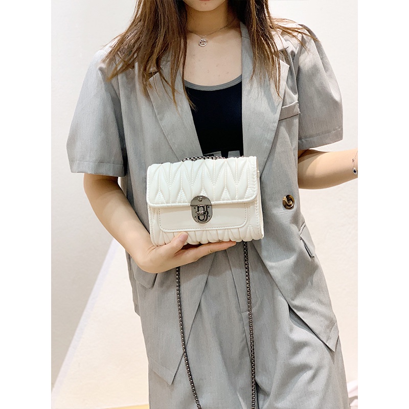 Túi Đeo Vai Phối Dây Xích Thời Trang Cho Nữ