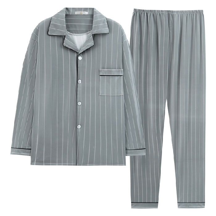 Bộ Đồ Ngủ Cotton Tay Dài Thời Trang Hàn Quốc Dành Cho Nam