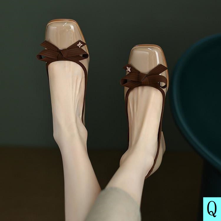 Giày Cao Gót Mũi Vuông Chất Liệu Da Bóng Phong Cách Retro Thời Trang Mùa Hè 2022 Cho Nữ 2022