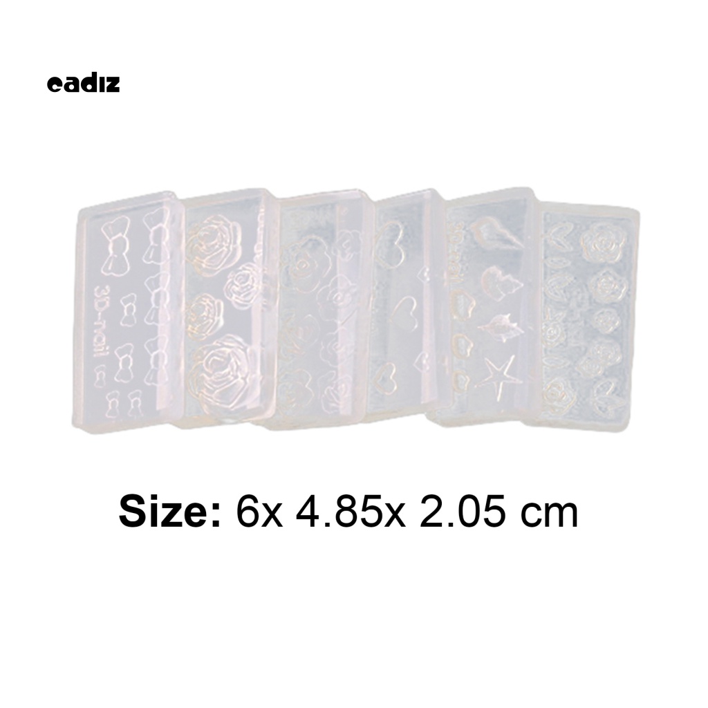Set 6 Khuôn Điêu Khắc Trang Trí Móng Nghệ Thuật Thời Trang Có Thể Tái Sử Dụng