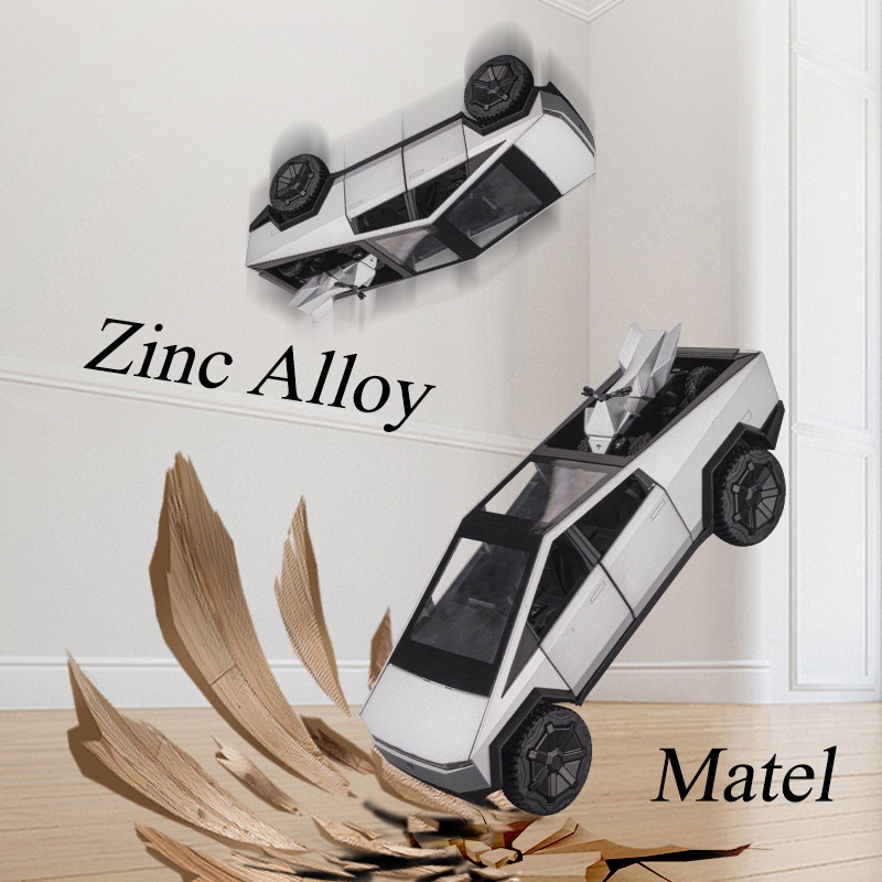 HOT WHEELS Mô Hình Xe Tải Tesla Cybertruck 1 / 24 Bằng Hợp Kim Kẽm Có Đèn Và Âm Thanh Độc Đáo Cho Bé Trai