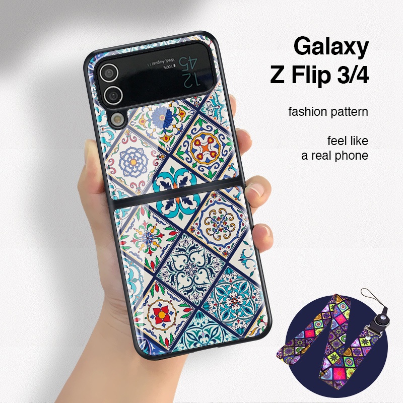 Vỏ Bao Da Điện Thoại Kiểu Dân Tộc Cho samsung galaxy z flip 4 flip3 5g