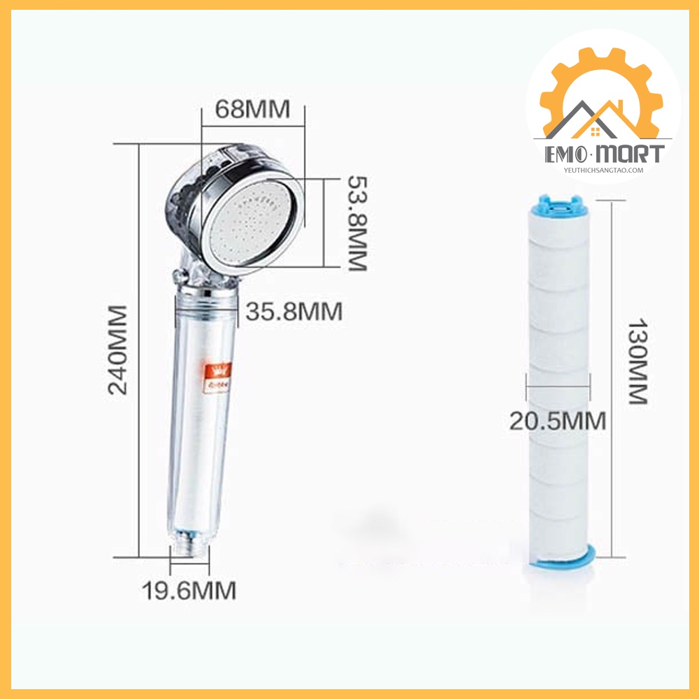 ⚡️𝗕𝗛 𝟭𝟮 𝗧𝗛𝗔́𝗡𝗚⚡️ Vòi Sen Tăng Áp Hàn Quốc ⚡️ Tăng áp 300% - Khử khuẩn, nước cứng, clo dư-Lõi thay thế dễ dàng