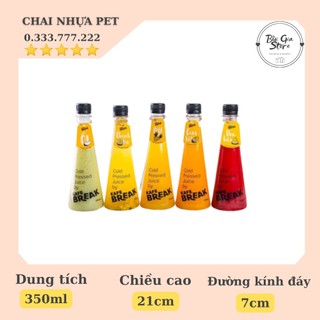 🎁chai nhựa pet hình tam giác đựng trà sữa 350ml 🥛