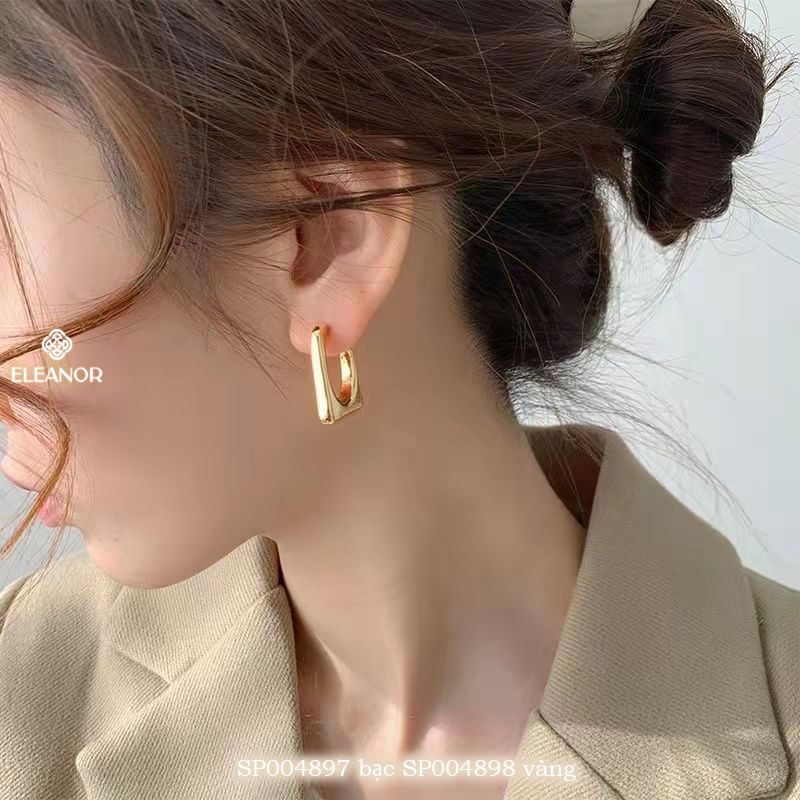 Bông tai nữ chuôi bạc 925 Eleanor Accessories thiết kế hình học độc đáo phụ kiện trang sức 4897