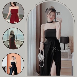 Đầm nữ cúp ngực fom dài kèm dây cổ dễ thương
