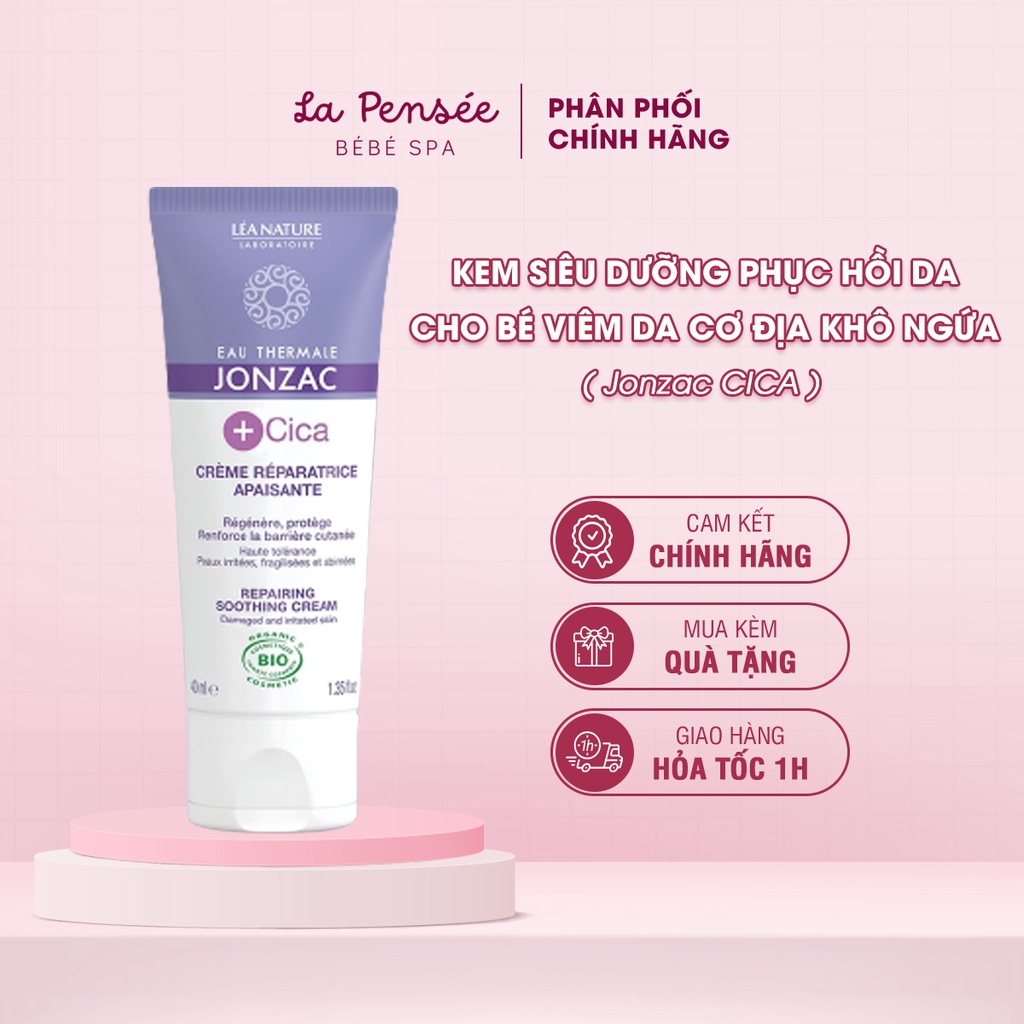 Kem siêu dưỡng phục hồi da hữu cơ Jonzac CICA cho bé viêm da cơ địa khô ngứa và cả gia đình