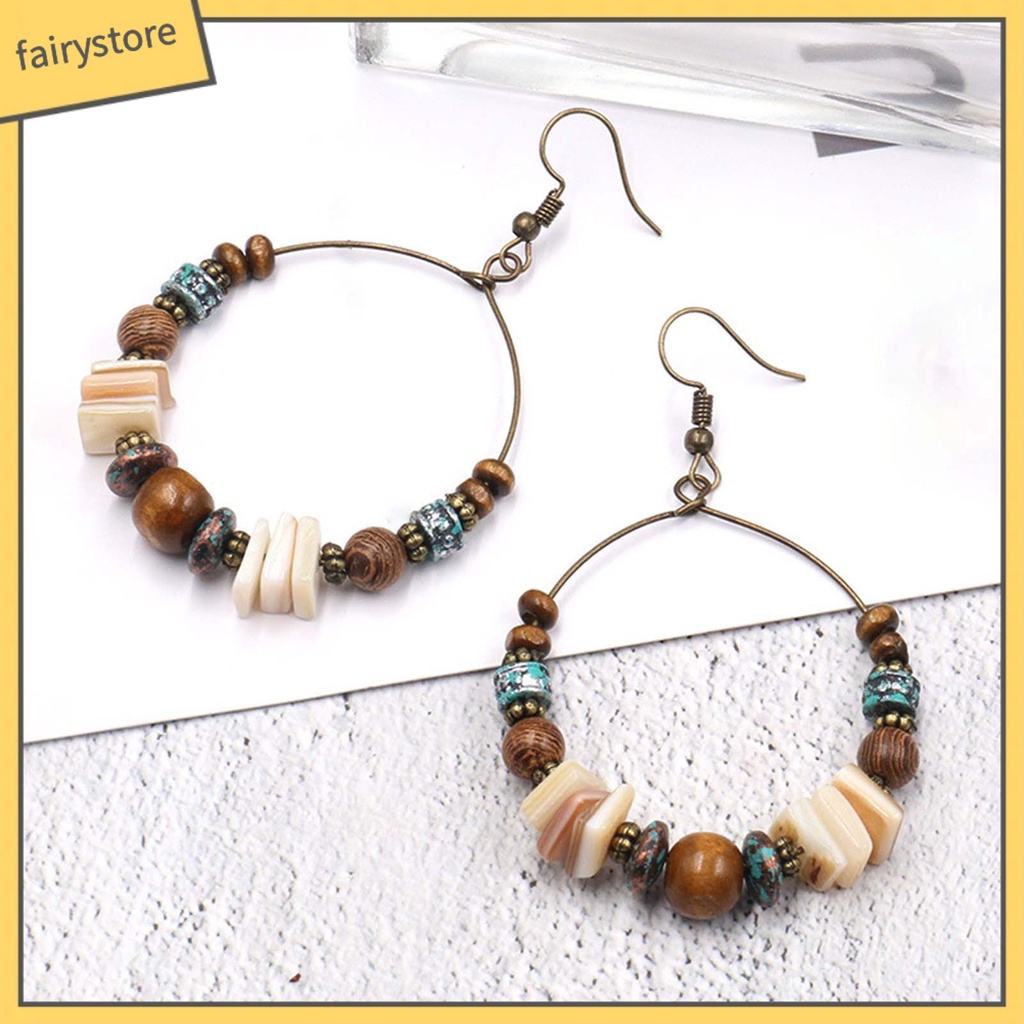 1 Đôi Bông Tai Hình Vỏ Sò Phong Cách Boho Thời Trang