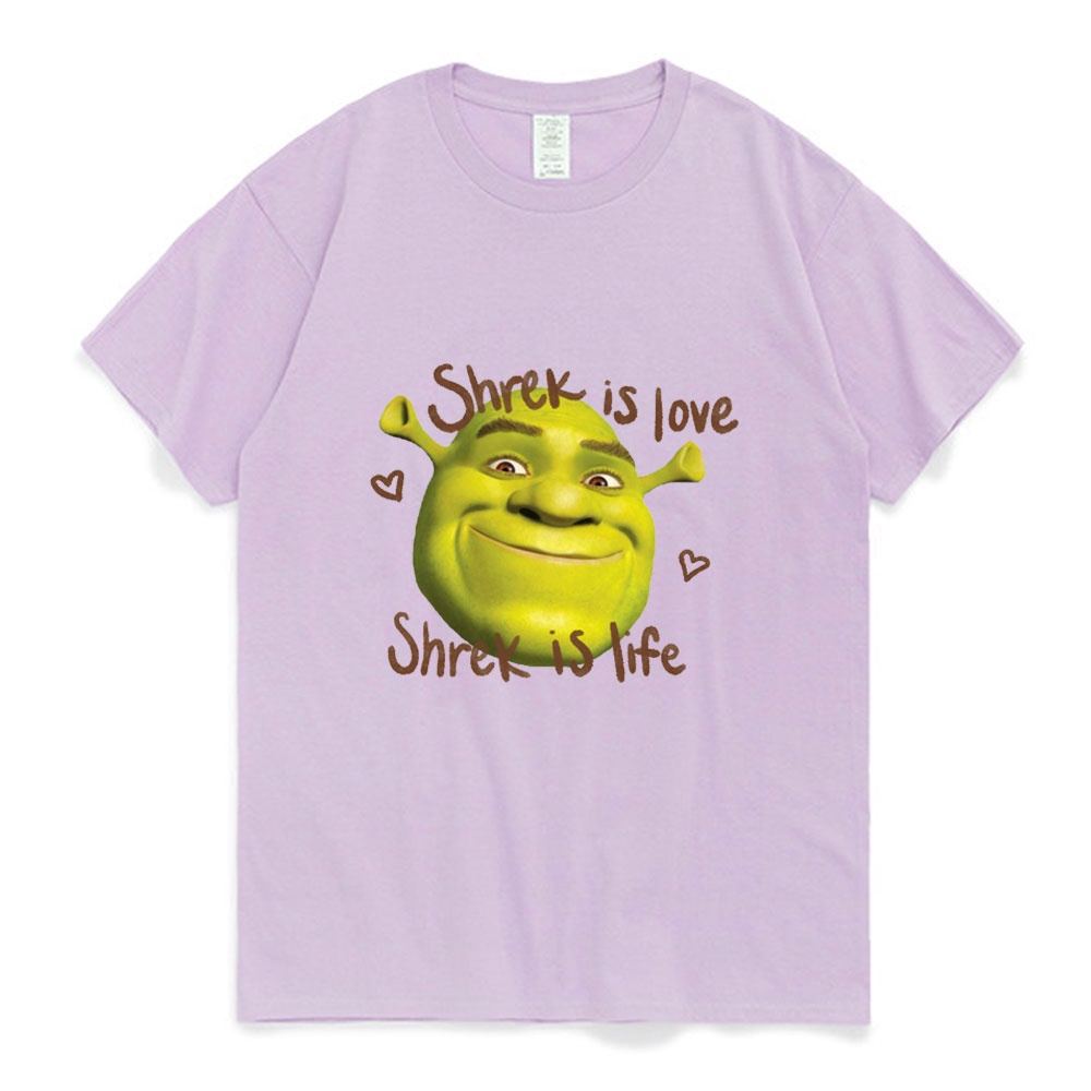 Áo Thun Cotton Tay Ngắn In Chữ Shrek is Love is Life Thời Trang Mùa Hè Cho Nam Và Nữ