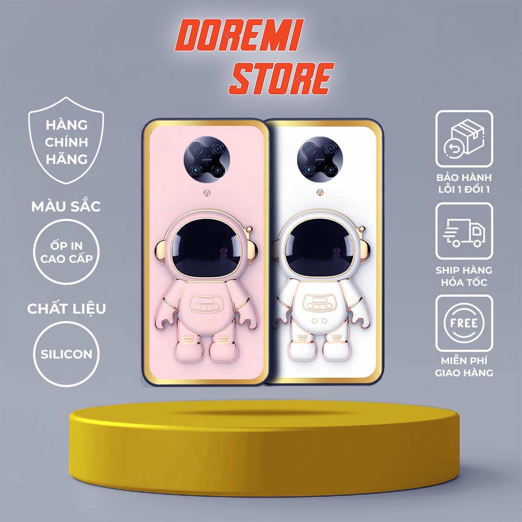 Ốp lưng Xiaomi Poco F2 Pro in hình kiểu 3D robot phi hành gia sắc màu thời trang
