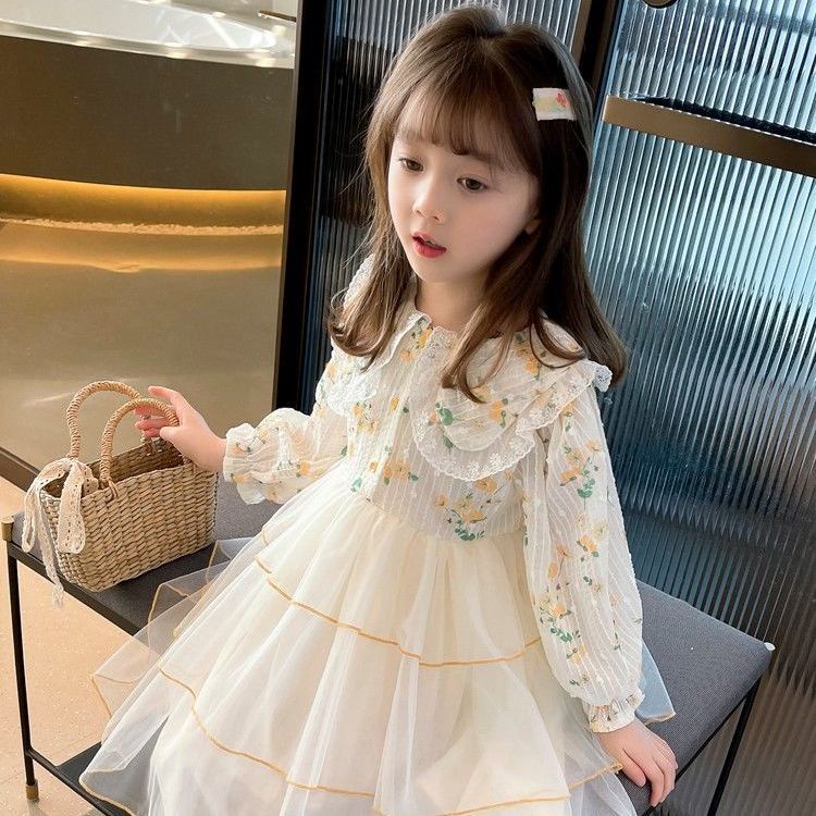 Đầm DàI Tay In Hoa ThờI Trang Cho Bé GáI
