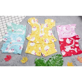Bộ Lụa Tay Phồng Viền Kiểu Bé (6-18kg) (giao màu ngẫu nhiên)