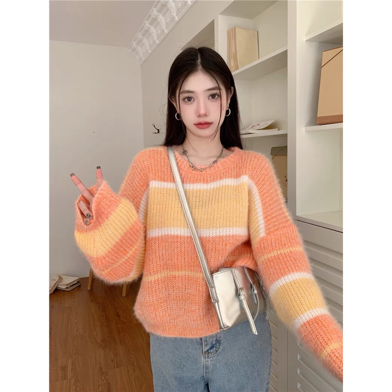 Áo len kim sa nữ dáng croptop dày dặn